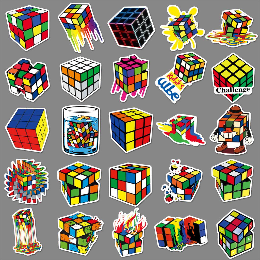 50 Rubik's Cube Graffiti Personality Trendy Cool Play Creative DIY Mobile Case Skateboard Suitcase Sticker Waterproof