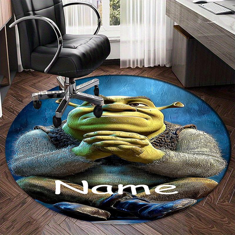 Benutzerdefinierter Name Shrek Aufdruck Runder Teppich Teppich Stuhlteppich Bereichsteppich Eingang Fußmatten, für Bürostuhl Wohnzimmer Schlafzimmer Küche.