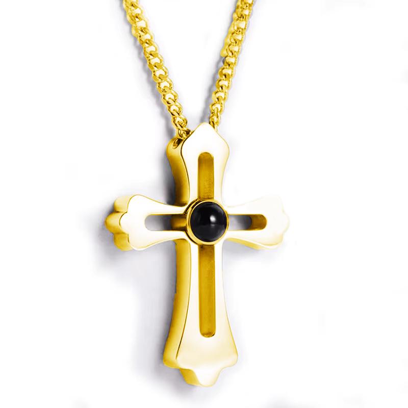 Персонализированное проекционное ожерелье с фото внутри, кулон-крест, проекционное ожерелье с фото для мужчин 50cm&Customized Type&Commonly