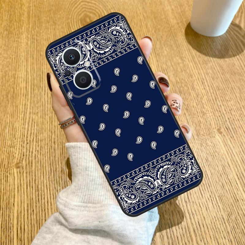 Blue Bandana Paisley Funda For OPPO Reno 12F 11F 13F 14F 8T 8 Lite 10 11 12 13 14 OPPO Find X8 X6 X5 X9 Pro Case