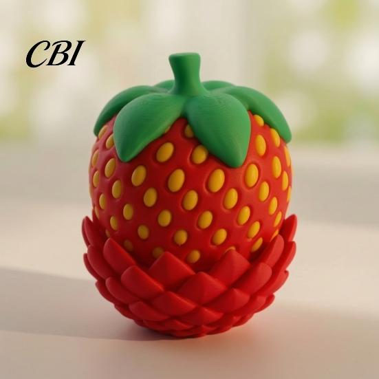 Movable Dragon Figurine Strawberry Egg with Dragon, 3D Printed Fidget Toy Collectible Ornament Flexible Joints, Decoration for Home Office Shape