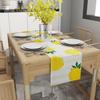 Lemon Table Runner Kitchen Decor - Yellow and White Stripes Lemon Table Decorations Summer Spring Seasonal Home Decor for Dining Table Farmhouse
