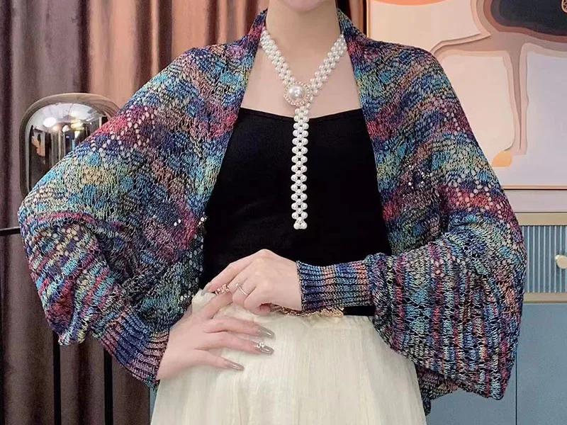 Versatile Knit Hollow Out Breathable High Quality One Layer Ramadan Muslim Women Islamic Diamond Shape Prayer Hijab Capes