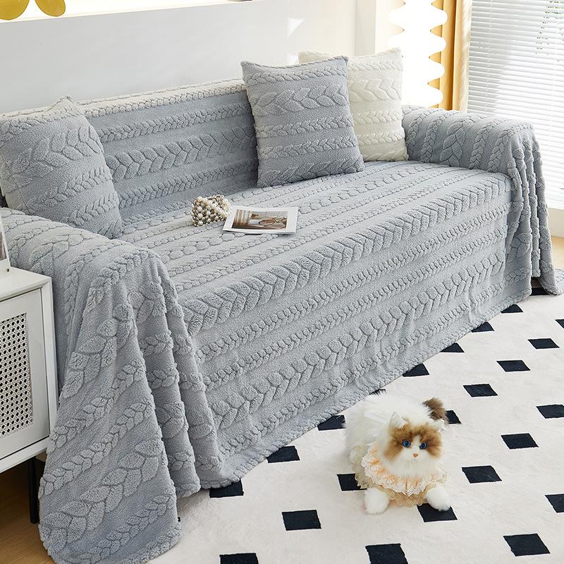 Sofatuch Ins Style Creme Style Winter Bequemer Baumwollsamt Verdickter Sofabezug Vollbezug Stoff Rutschfester Sofabezug