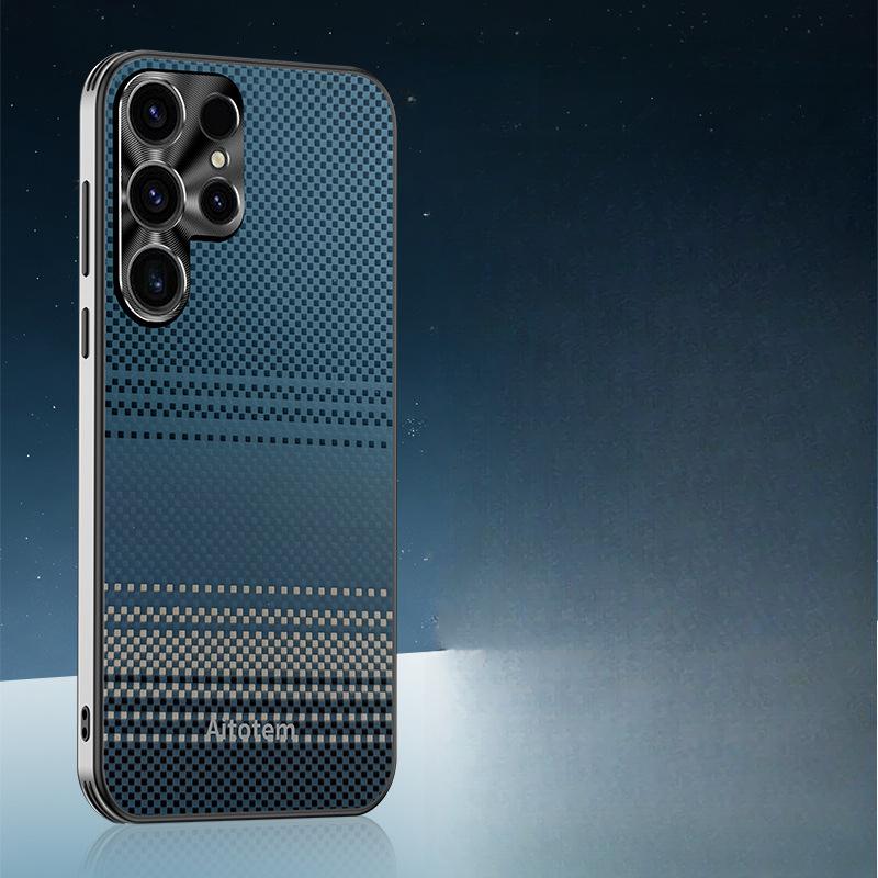 

Подходит для чехла для телефона Samsung S25ultra, S23u тканый из волокна, Samsung 24U с полной защитой и воздушной подушкой, противоударный для 22 мужчин Samsung Galaxy S21