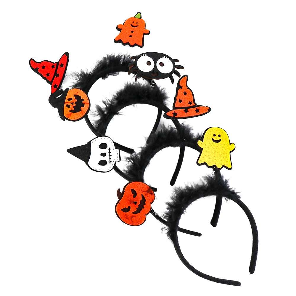 Spider Halloween Feather Headband Cartoon Pumkin Hairband Funny Ghost Headband  Girl
