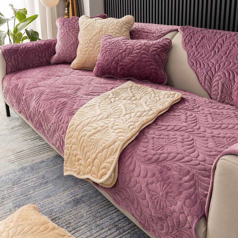 Утолщенный плюшевый чехол для дивана — фото 19