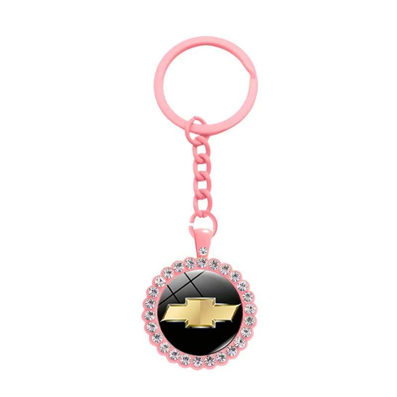 Llavero de Coche Color Caramelo Portallaves con Diamantes para Chevrolet Spark Aveo Captiva Blazer Matiz Cruze Malibu Sail Trax Tahoe