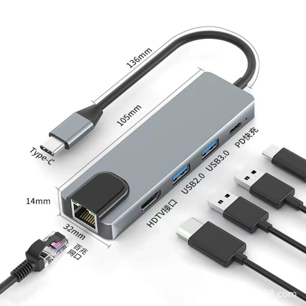 8 In 1 Type C Docking Station for Laptop USB C Hub with HDMI USB Ports Multi Function Adapter for Phone PC MacBook