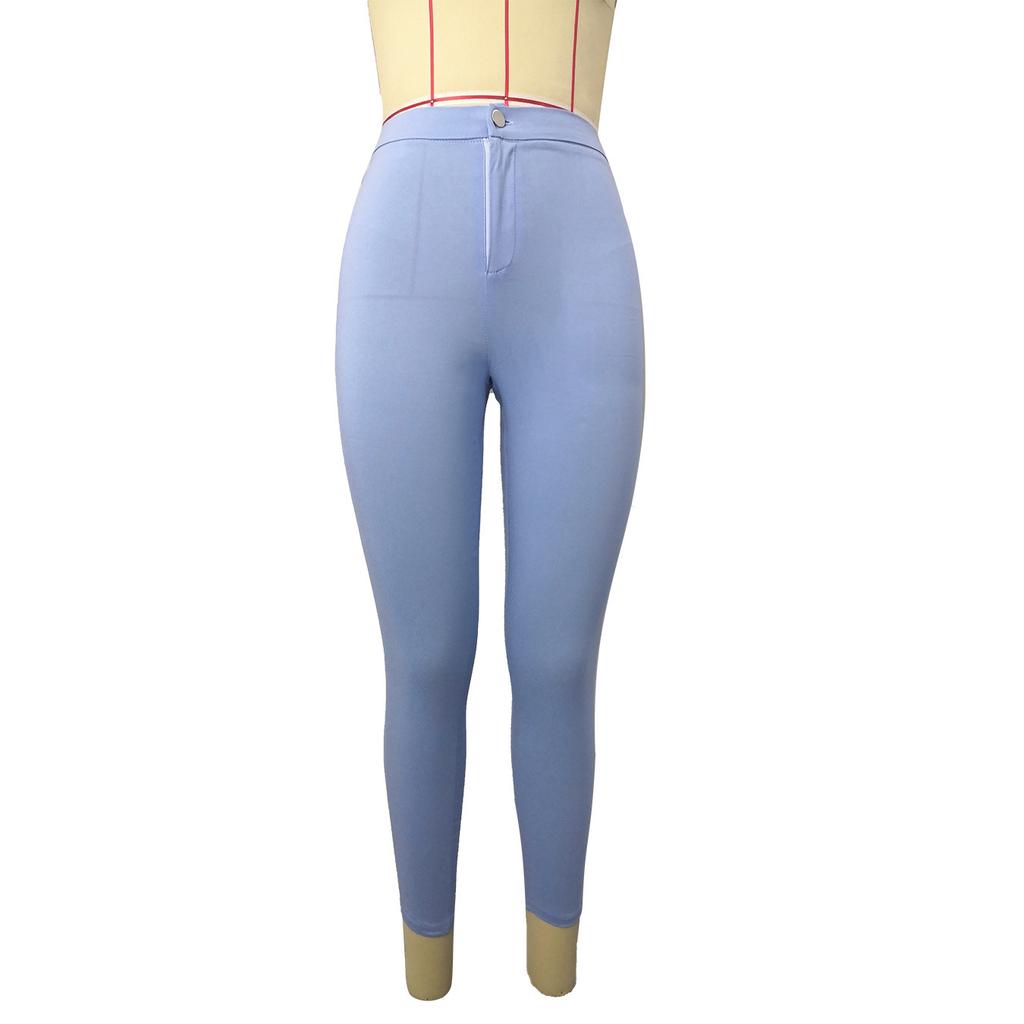 Pantaloni da lavoro da donna a vita alta, skinny, comodi ed elasticizzati, vestibilità slim, da infilare per il lavoro