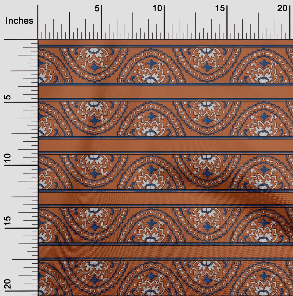 oneOone Cotton Flex Fabric Floral Block Print Fabric BTY 40 Inch Wide