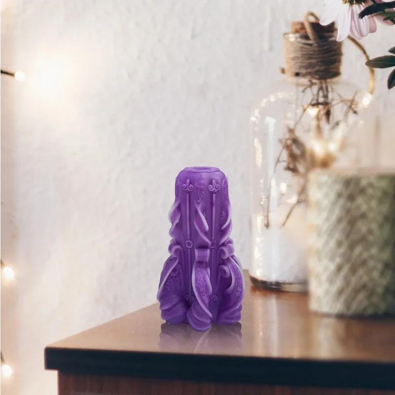 Nuevo Molde de Silicona Tallado Creativo para Velas para Velas de Aromaterapia DIY, Adornos de Yeso, Jabón, Molde de Resina Epoxi, Fabricación de Artesanías