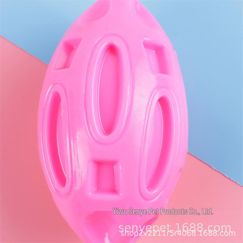 Sound-Emitting Bite-Resistant Rugby Dog Toy for Teeth Cleaning and Self-Entertainment