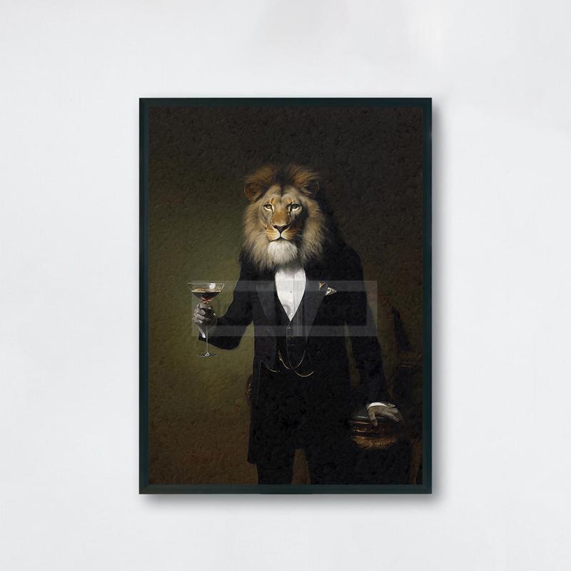 Vintage Animal Cocktail Poster Trendy Antique Prints Canvas Painting Funny Kitchen Wall Art Home Room Retro Bar Cart Decoration
