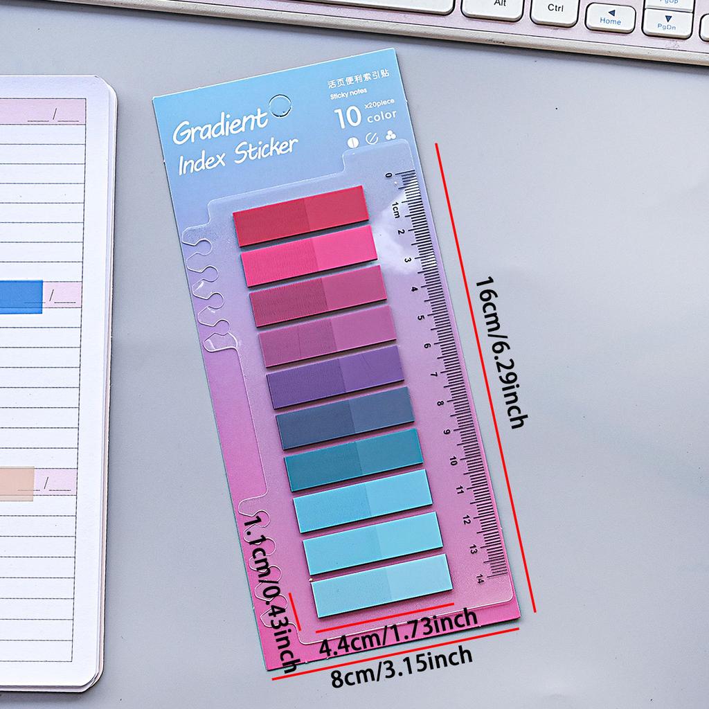 200 Sheets 6Series Color Sticky Notes  Self-Adhesives Memo Pad Bookmark Marker Memo Sticker Paper Office School Supplies