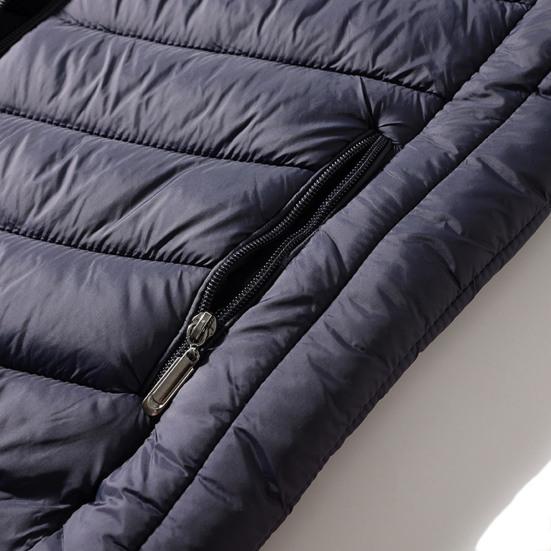 Men Winter Waistcoat Hooded Sleeveless Zipper Closure Vest Coat with Pockets Solid Color Casual Cotton Waistcoat