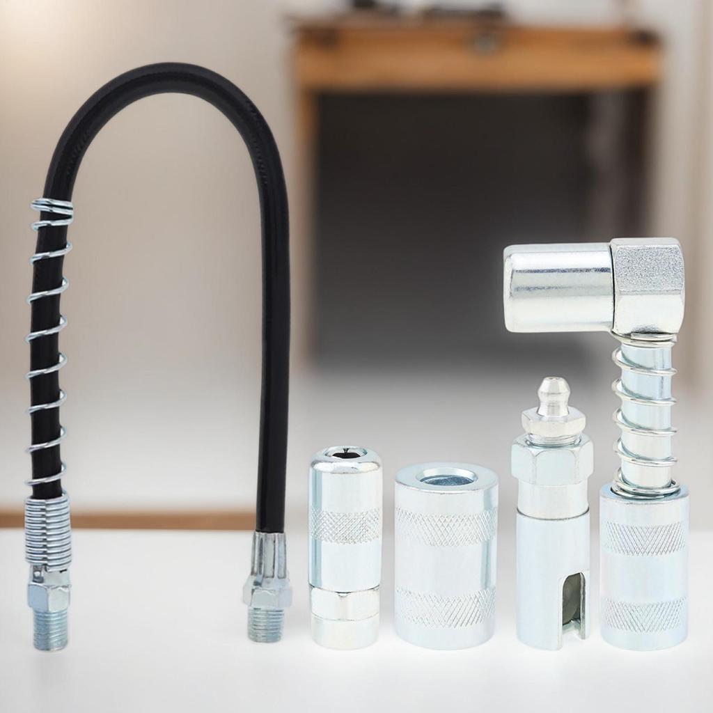 Grease Sprayer Lubrication Accessory Grease Sprayer Hose Kit with Fittings Vehicle Maintenance Carbon Steel Supplies for Repair