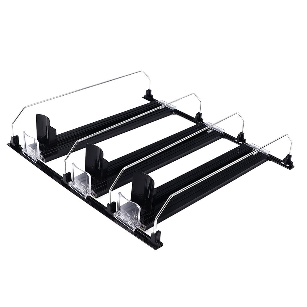 38cm Drink Organizer for Fridge Automatic Pusher Glide 12oz 16oz 20oz Soda Dispenser for Fridge Width Adjustable E