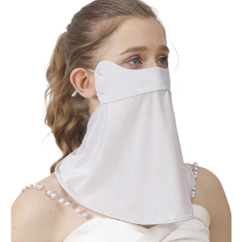Ice Silk Cycling Bandana Face Cover Half Mask Hang-Ear Ice Silk Neck Gaiter Cool Tube Scarf Sport Running Hiking Hunting