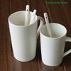 5PCS Mini Ceramic Tea Coffee Sugar Dessert Spoon Porcelain Spoons Kitchen Pure White Flatware