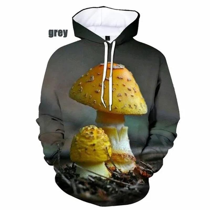 3D-tryck Svampgrafisk Hoodie Dam Pullover Sweatshirts Vår Höst Fulltryck Oversized Hoodie Designkläder Dam