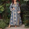 Bestseller: Orientalisches Patchwork-Blumenkleid in Übergröße, Elegantes Temperament, Frühjahrs-/Herbstmode