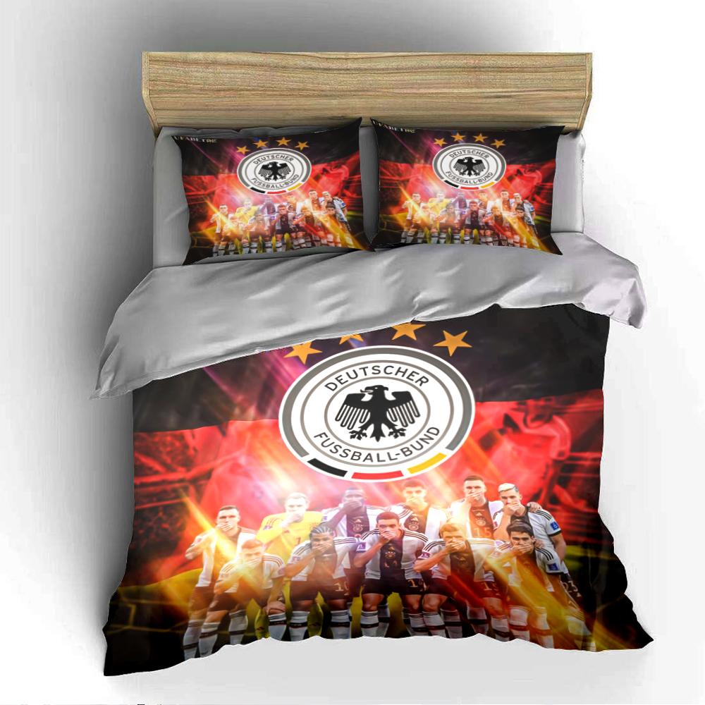 Duits Voetbalteam Beddengoed Set Beddengoed Dekbedovertrek Set Dekbedovertrek Kussenslopen Woondecoratie (1 * Dekbedovertrek 2 * Kussenslopen, zonder dekbedvulling)