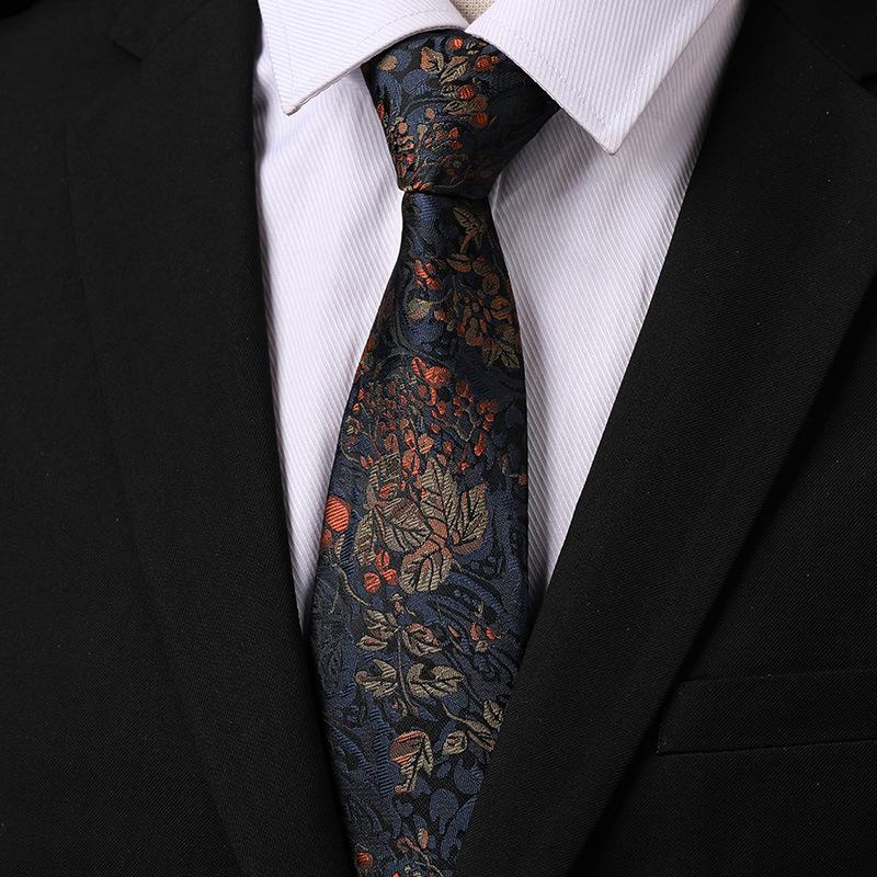Fashion Versatile Casual Men And Women Retro Hong Kong Style Business Dress Groom Wedding Korean Version 8Cm Hand-Patterned Tie
