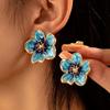 Colorful Floral Stud Earrings Enamel Drop Earrings Fairy Flower Earrings  Beach