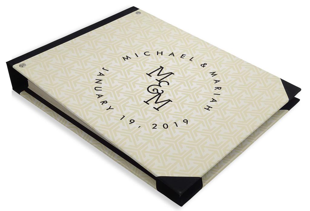 Darling Souvenir Blue Floral & Geometric Hardbound Cover Printed Anniversary Wedding Guestbook Scrap Book-7 X 9