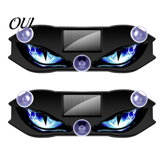 Solar Powered Car Interior Lights Devil Eyes Light for Windshield, Window Warning Sign with Three Smart Modes, Vibration Sensor LED Digital