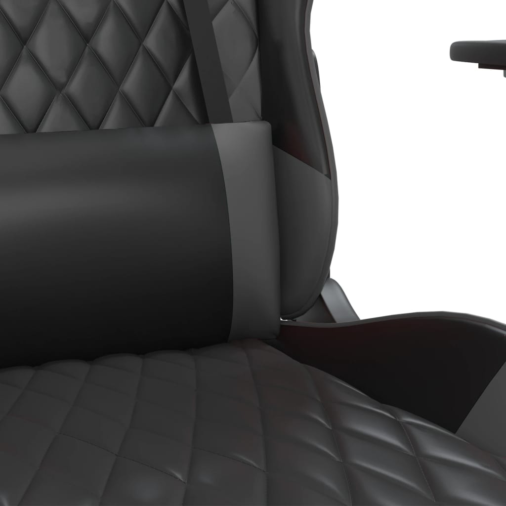 Gaming Chair Black and Gray Artificial Leather