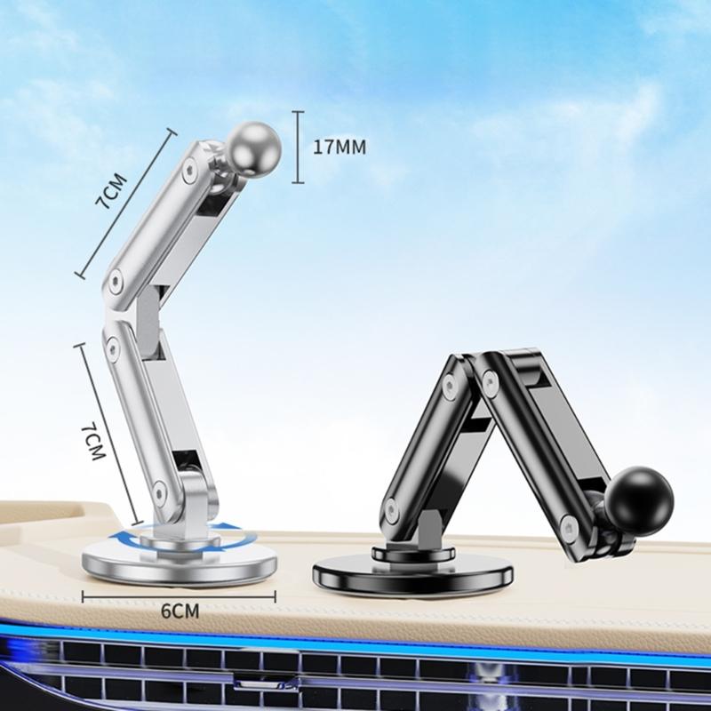 Multifunctional 17mm Ball Base Aluminum Alloy Adhesive Mount Support Suitable for Car Phone Holders & Navigation Systems