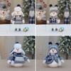 Cute Cloth PP Cotton Snowman White&Blue Soft Snowman Blue Plaid Christmas Decor Dolls Christmas Desktop Decoration