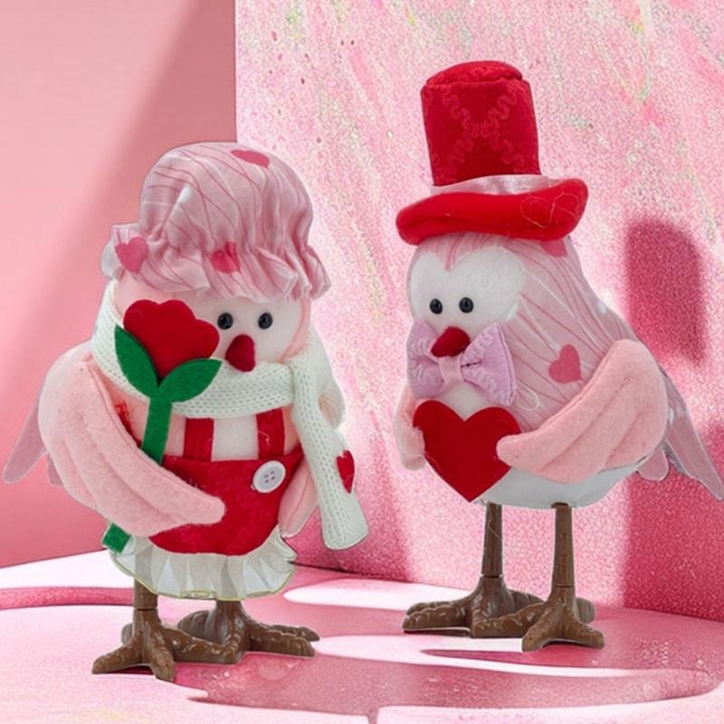 Valentines Day Decorations Bird  Ornament Figures Tiered Tray for Party Table Home Mantel Decorations