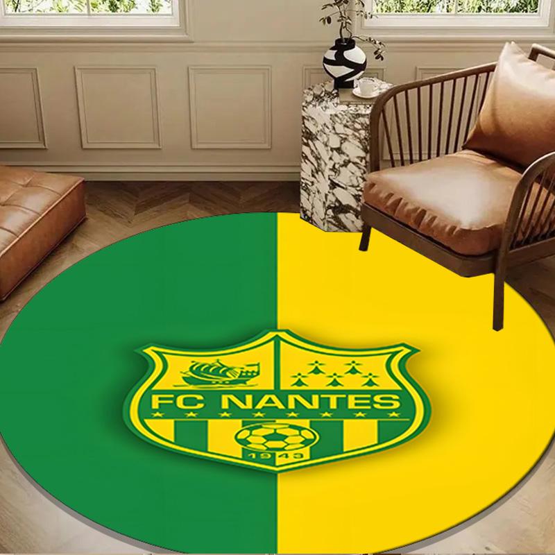 Fc Nantes Crest Design Round mat, Anti-slip Circle Carpet Chair rug For livingroom,Bedroom, doormat home decor Gift Christmas Gifts