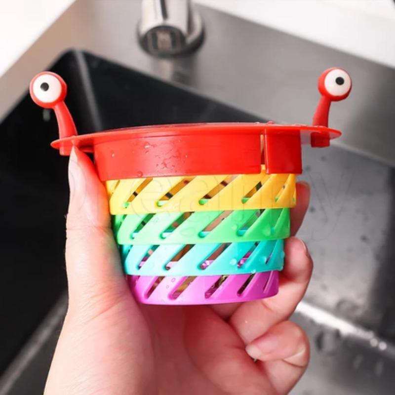 Fold Monster Kitchen Sink Strainer Anti-Clog Kitchen Sink Food Residue Filter Mesh Collector Wash Basin Floor Hair Fur Catcher