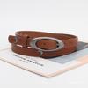Belt Womens Slim Petite Moon Embellished Versatile Black Accessory Leather