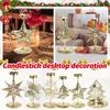 Vánoční svícen, Zlatý železný stolní svícen dekorace, Sváteční stolní střed, Vhodný pro party dekoraci