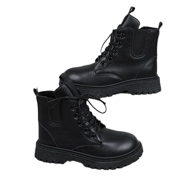 Girls Martin boots new autumn and winter velvet thickened boots little girls winter shoes boys short boots
