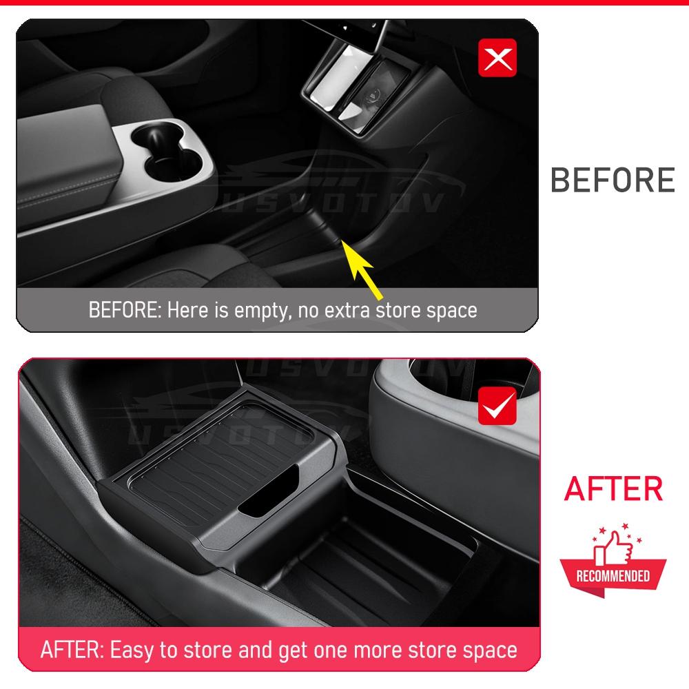 Center Console Storage Box Organizer Tray for Tesla Model Y RWD AWD Standard 2026 2025 Accessories (No Fit Premium & Performance