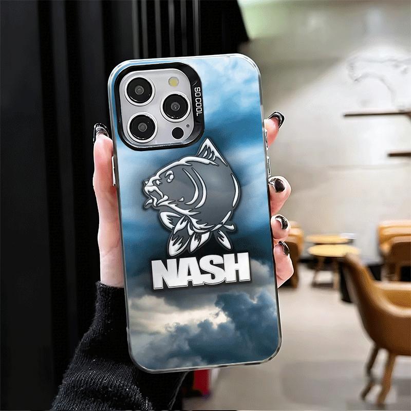 Nash Fishing Fish Mark Soft Phone Case for iPhone 15 16 17 Pro Max 17Air 16E 14 Plus 13 12 Mini Shockproof Cover Back Shell