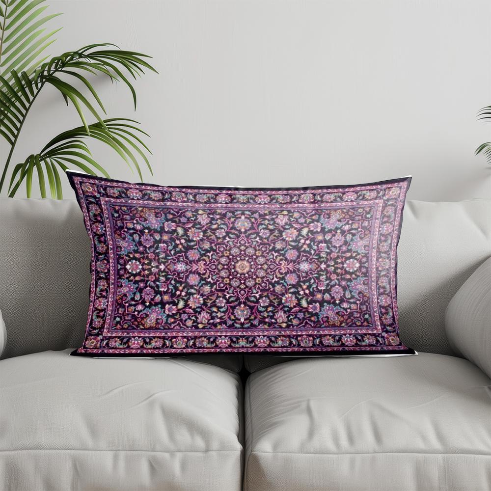 Home Decor Exotic Purple Patterned Pillowcase Suitable For Sofa Bedroom Car Pillow Cover Cushion Rectangular Back Cushion