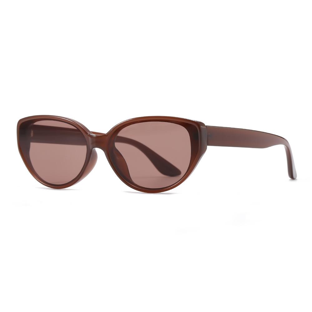 Minimalist Sunglasses Portable Classic Design Sunglasses Cat-Eye Trendy Sunglasses Versatile Trendy Cat-Eye Glasses For Outdoor коричневый