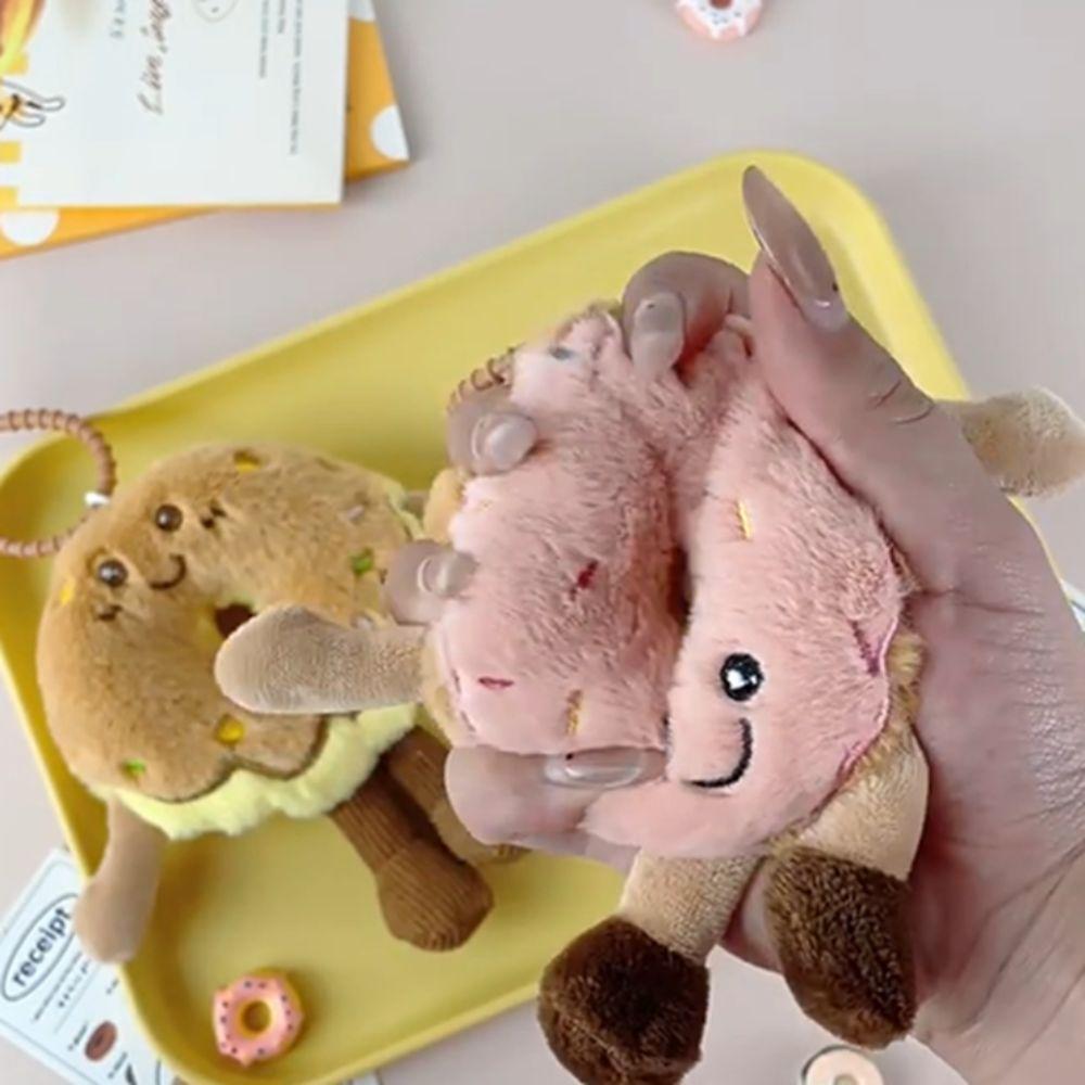 Fashion Cartoon Simulation Donut Plush Pendant Plush Doughnut Donut Plush Key Rings Soft Cute Donut Plush Keychain Gifts