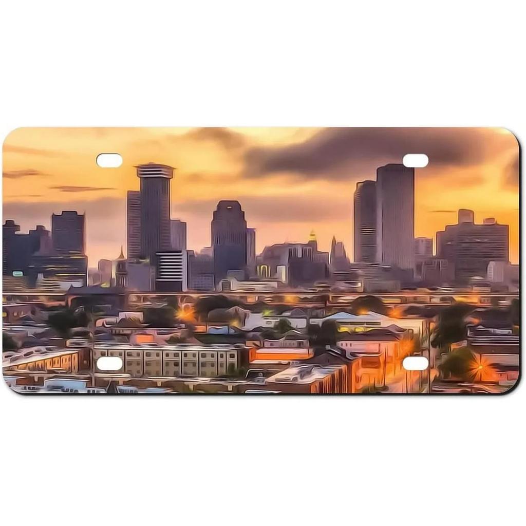 1pc Metal Sign Vintage Plaque City View License Plates Paris London New York Metal For Wall Decor 15x30cm