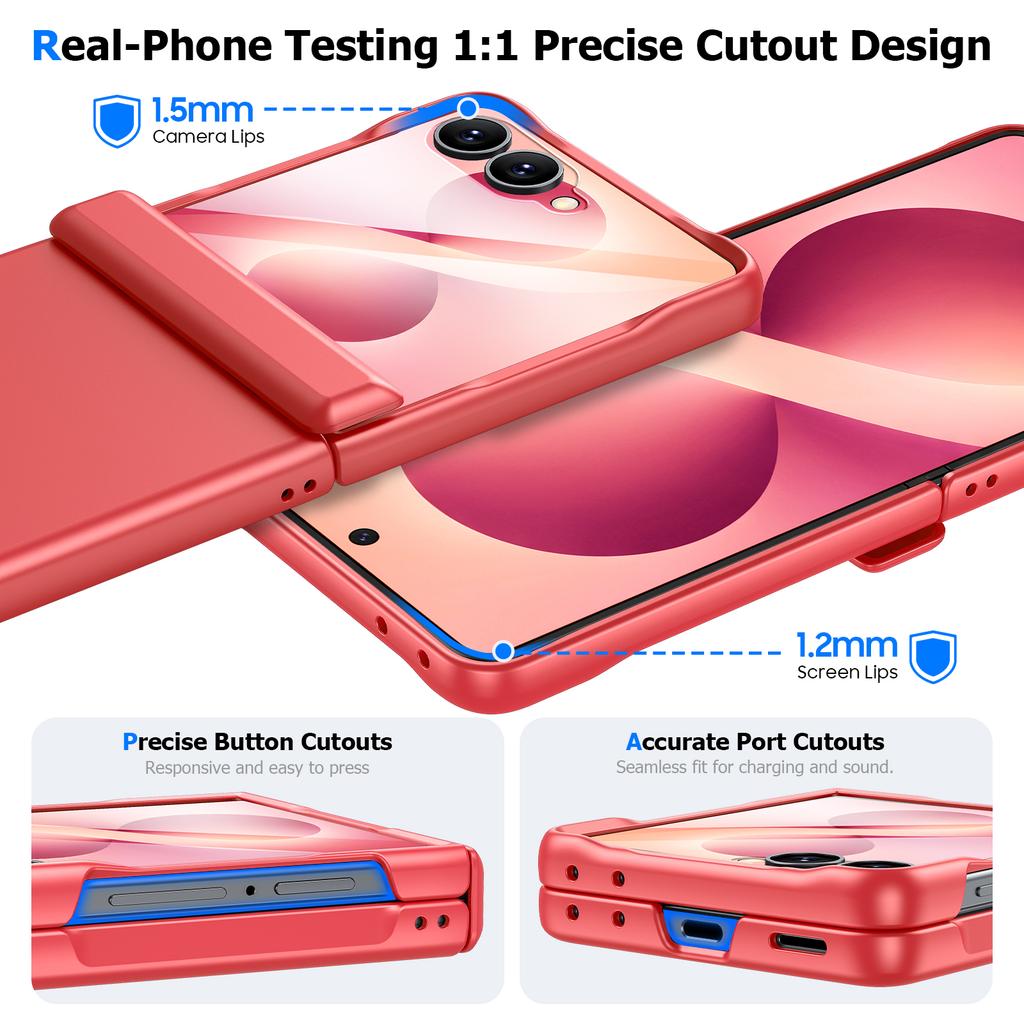 Samsung Galaxy Z Flip 8 Protective Case with Hinge Cover Raised Camera and Screen Edges-pink