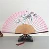 Foldable Bamboos Fan With Flowing Tassels Imitation Silk Handheld Fan For Cooling And Decorative Purposes Holiday Gift
