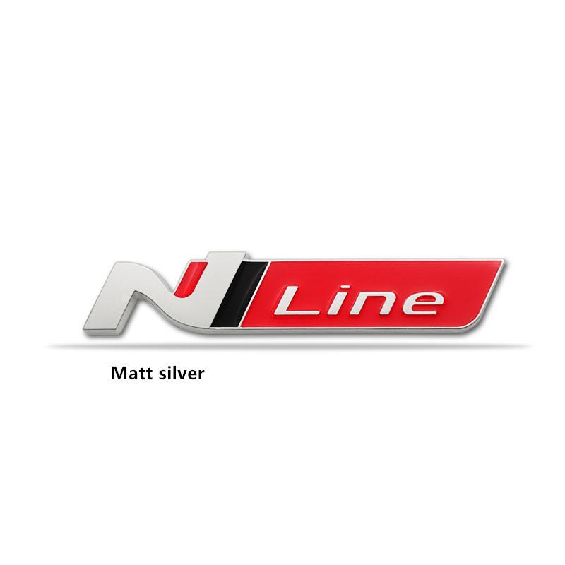3d Metal Chrome Black Red Nline N Line Logo Car Grill Emblem Trunk Badge N Line Decal Sticker Accessories