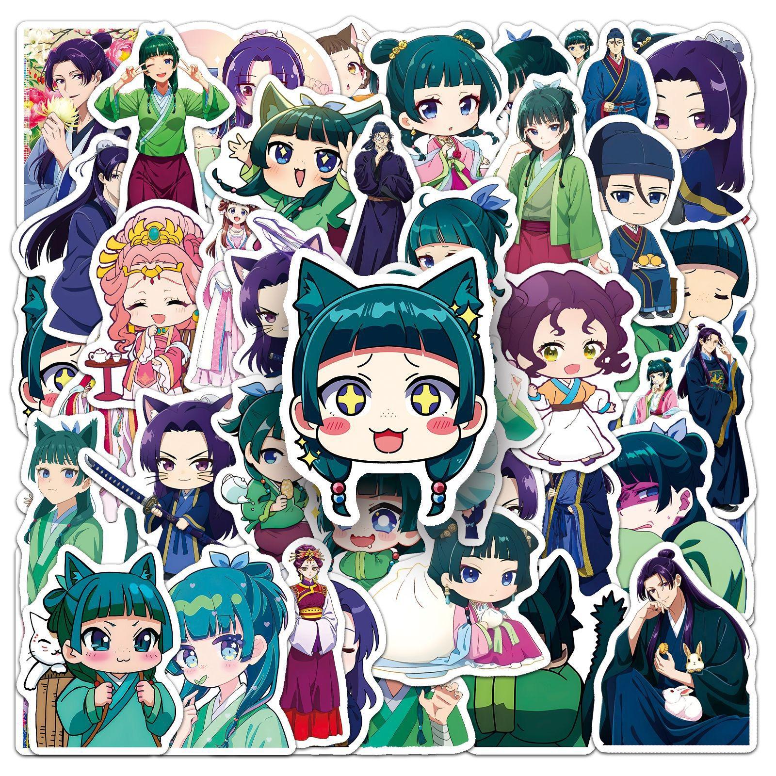 50 STUKS The Apothecary Diaries Anime Graffiti Stickers DIY Auto Motor Bagage Gitaar Cartoon Grappige Sticker Decal Speelgoed Cadeau